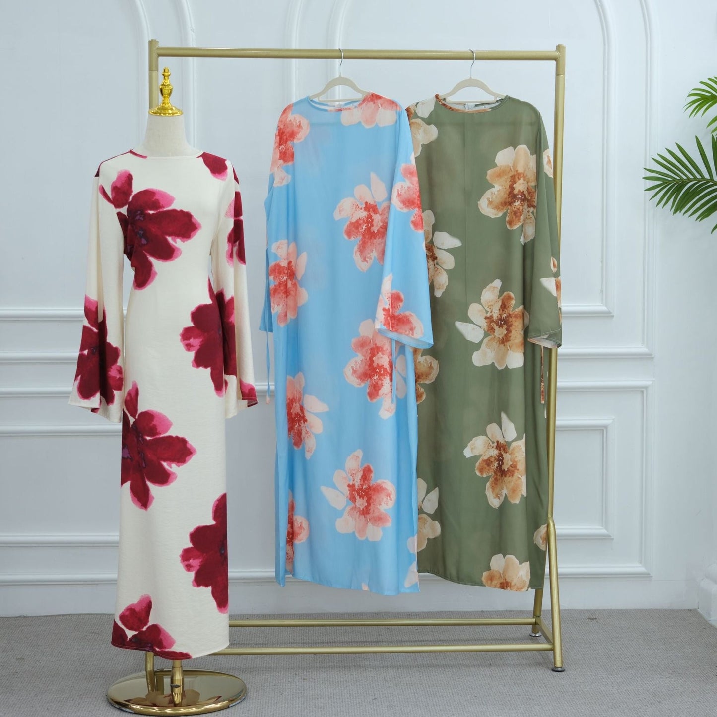 Abaya mit Blumenmuster
