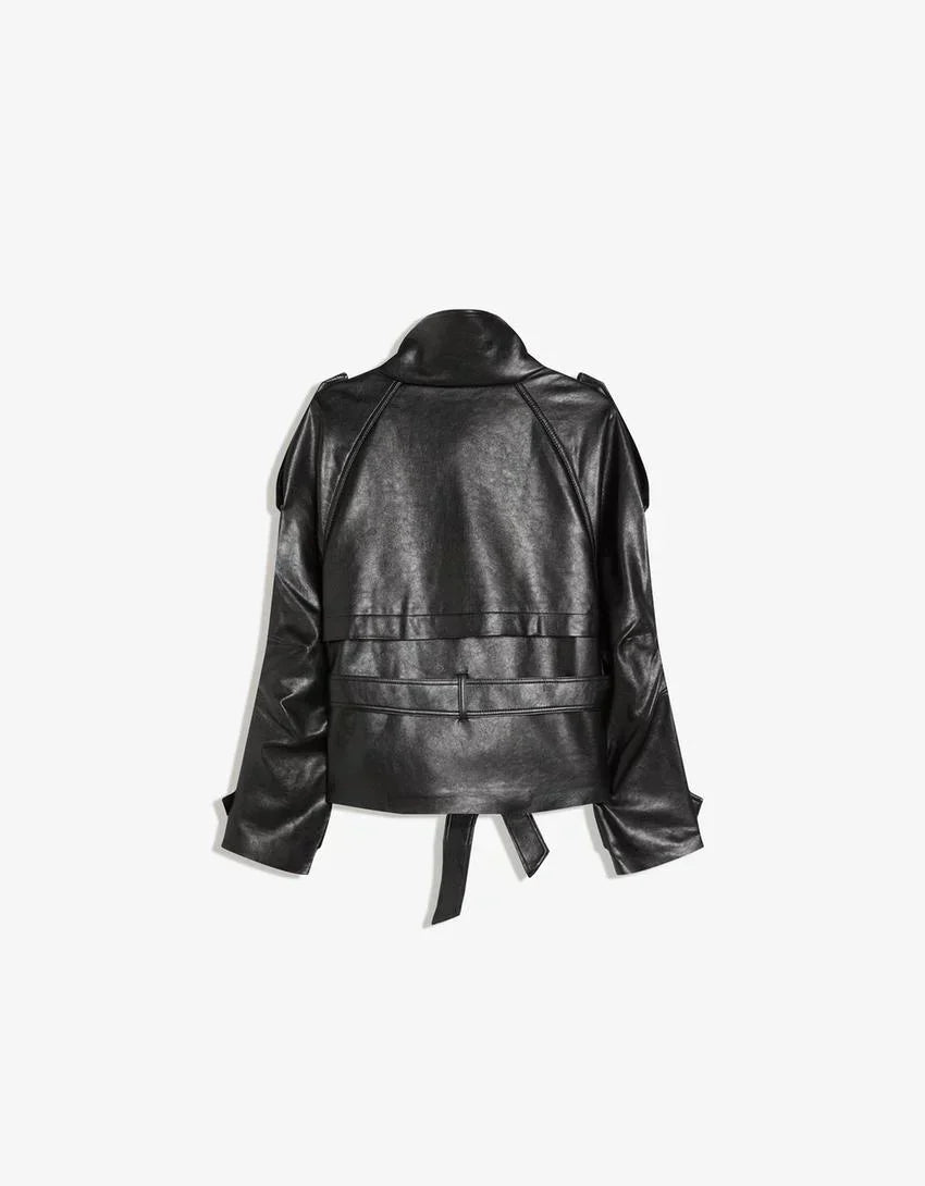 Trenchcoat in Lederoptik