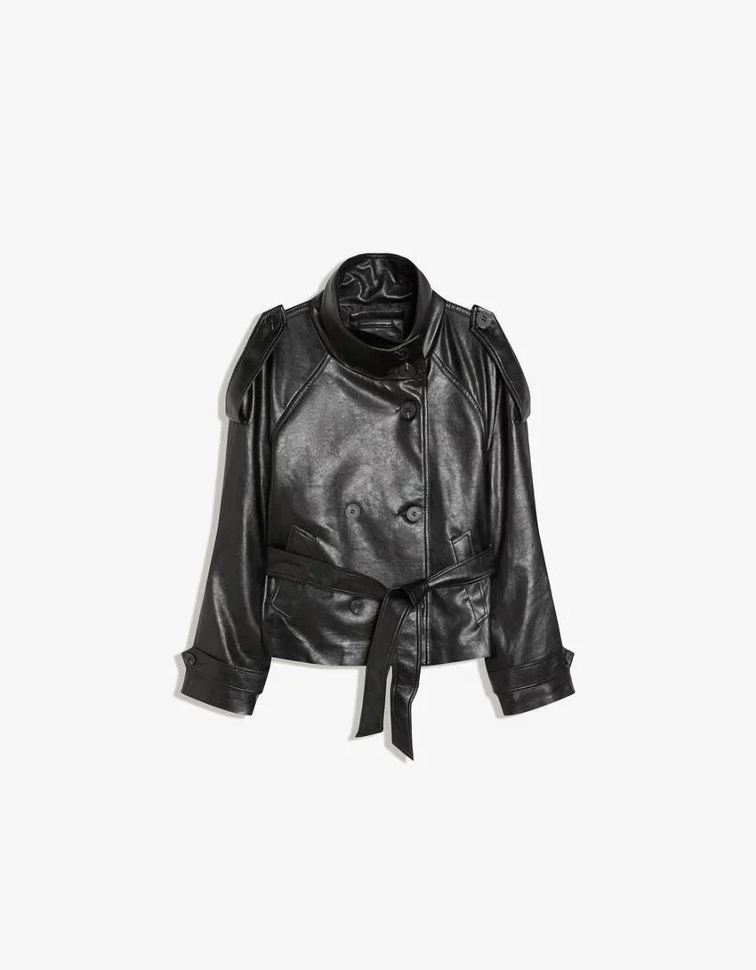 Trenchcoat in Lederoptik