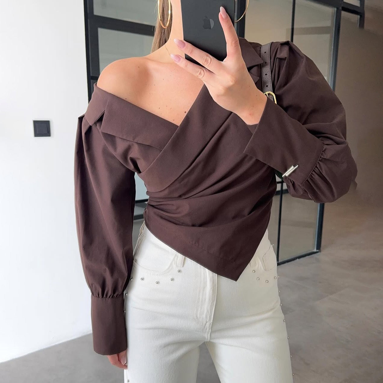 Moderne One-Shoulder-Bluse