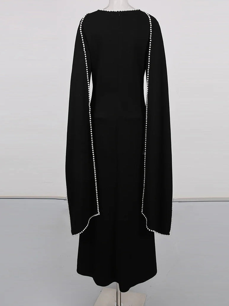 Abaya mit Perlenbesatz
