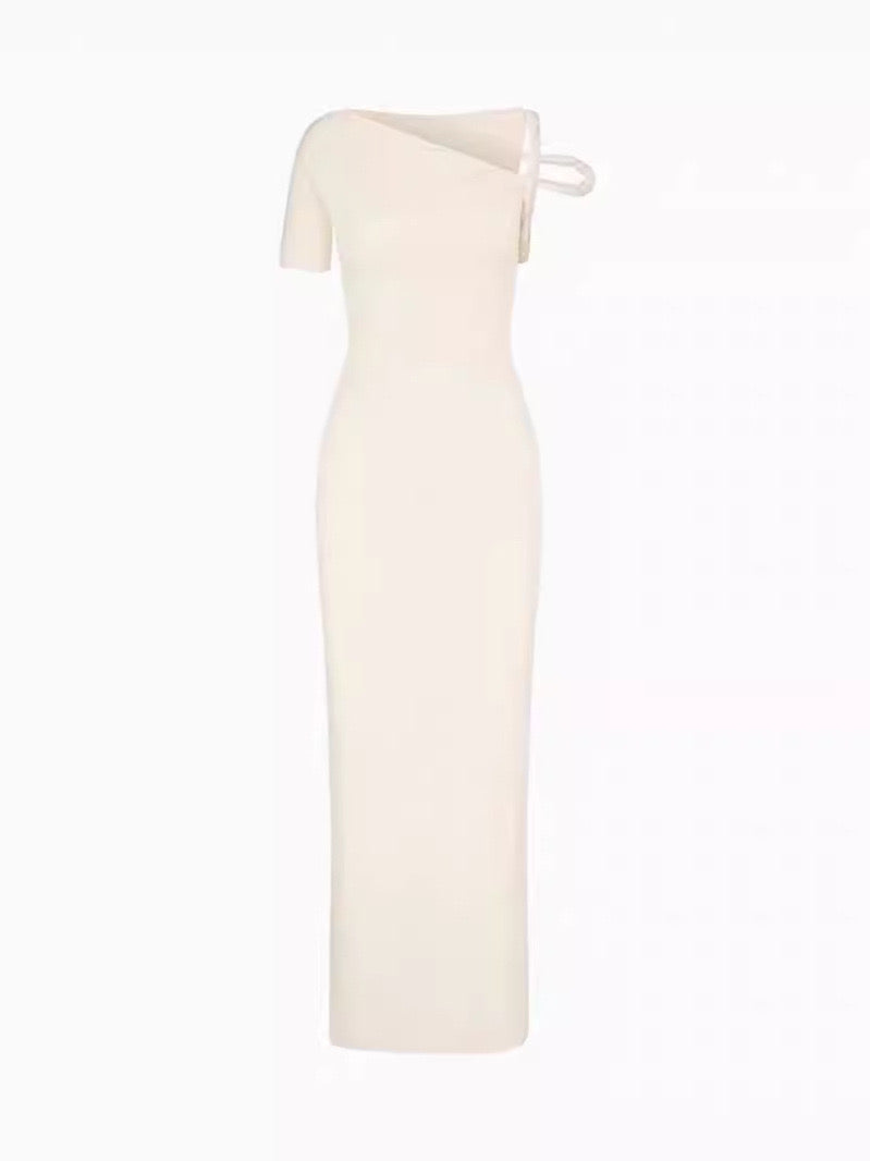 One-Shoulder Maxikleid