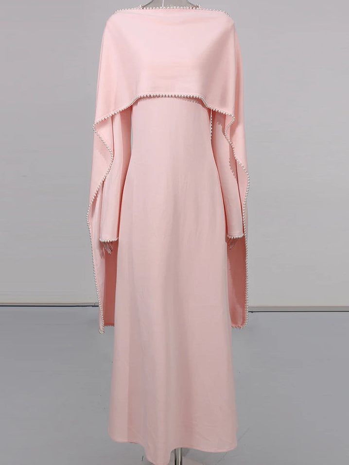 Abaya mit Perlenbesatz