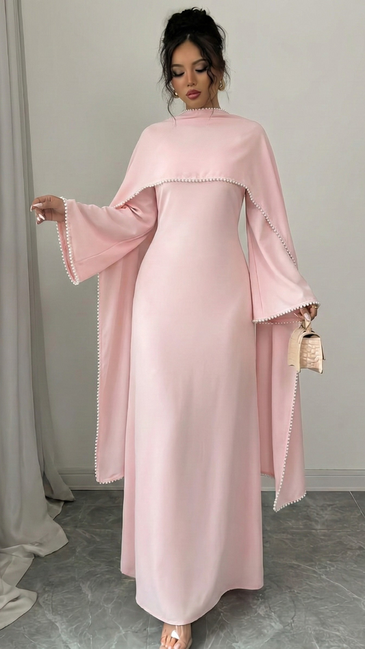 Abaya mit Perlenbesatz