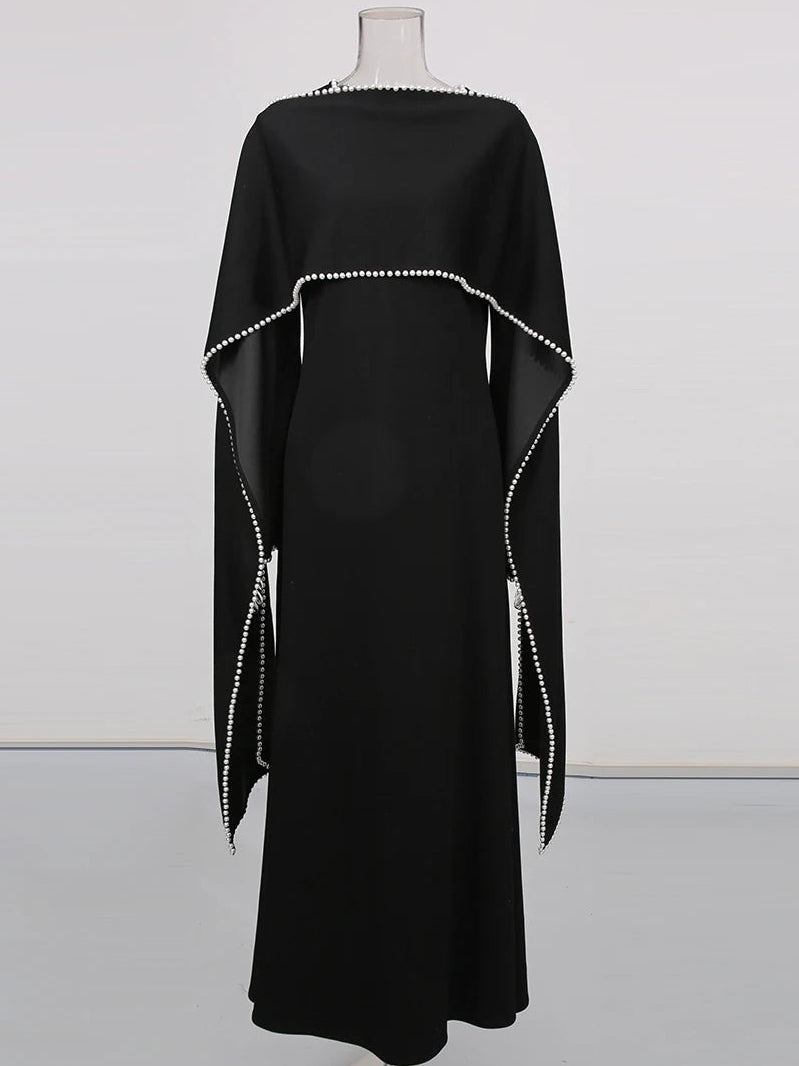 Abaya mit Perlenbesatz