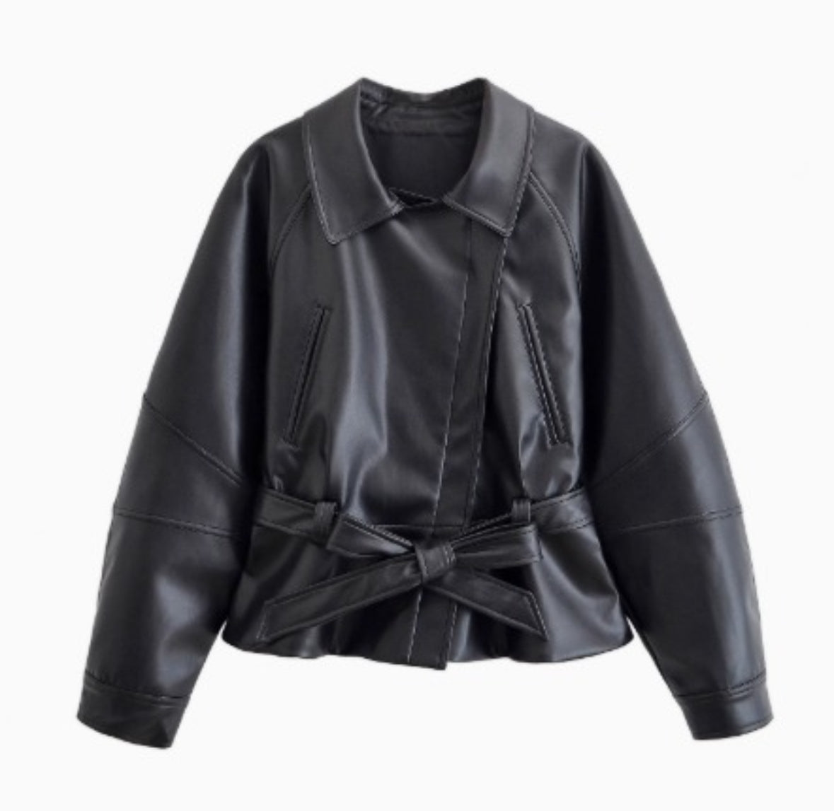 Lederjacke mit Gürtel