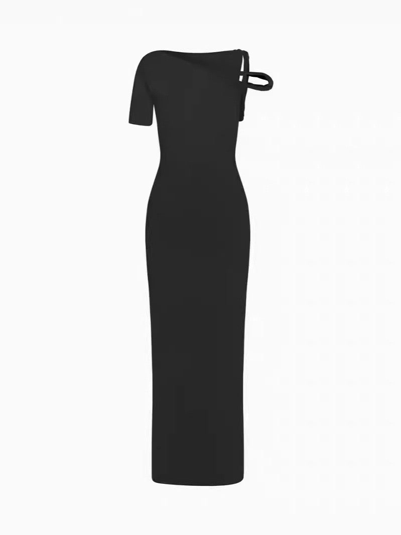 One-Shoulder Maxikleid