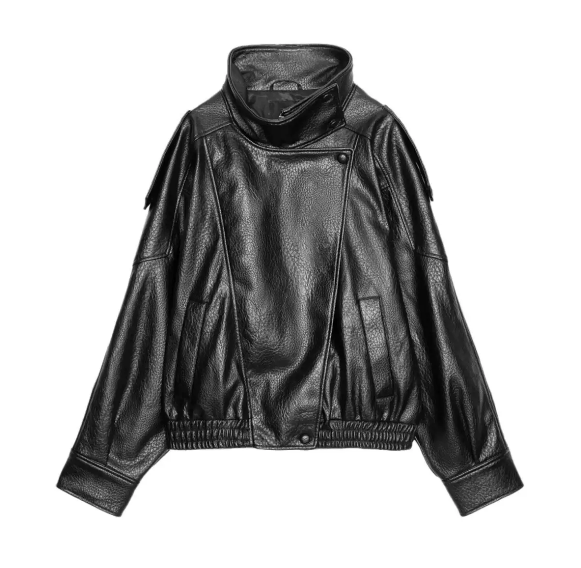 Virale Lederjacke mit Stehkragen