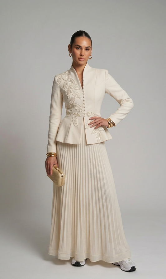 Elegantes Set mit plissiertem Rock