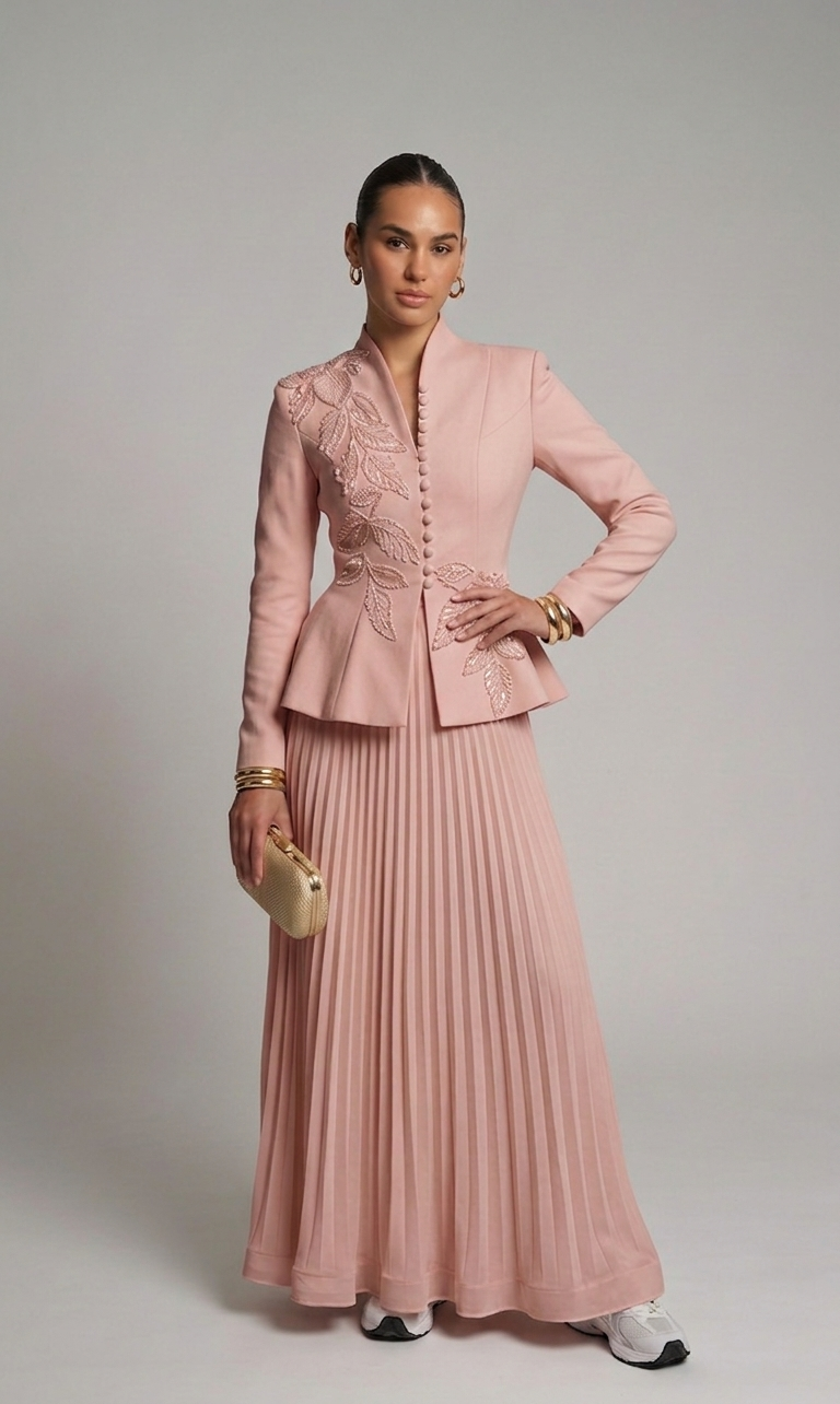 Elegantes Set mit plissiertem Rock