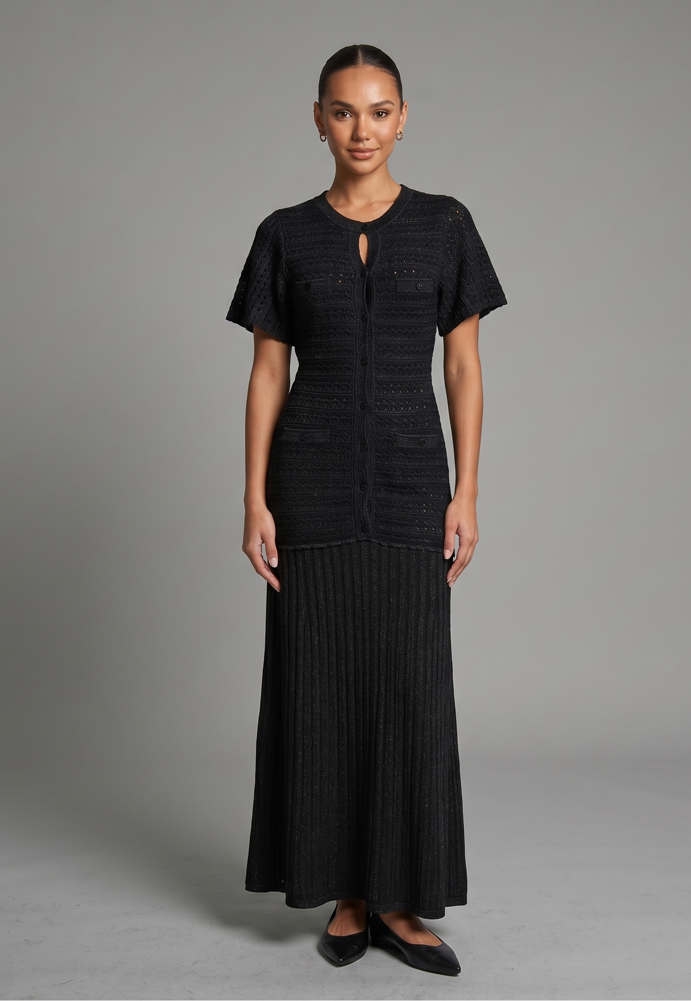 Strickkleid mit Knöpfen