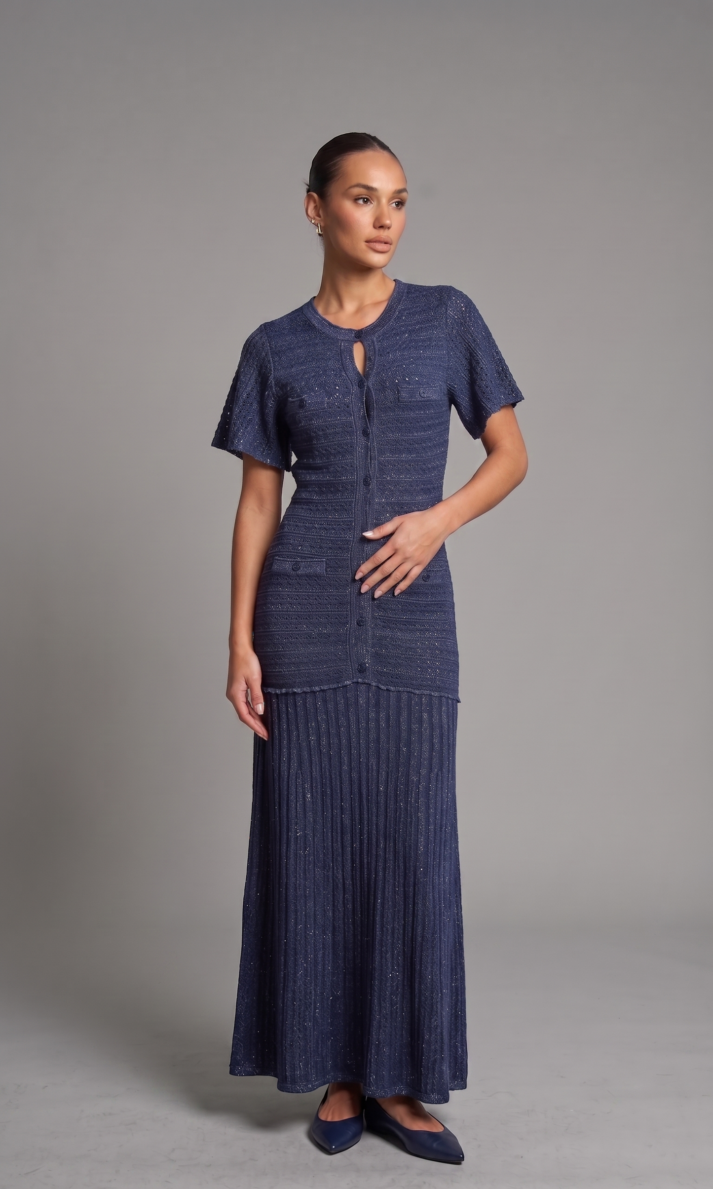 Strickkleid mit Knöpfen