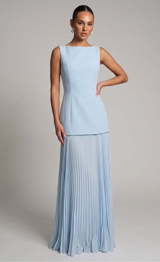 Plissiertes Maxikleid