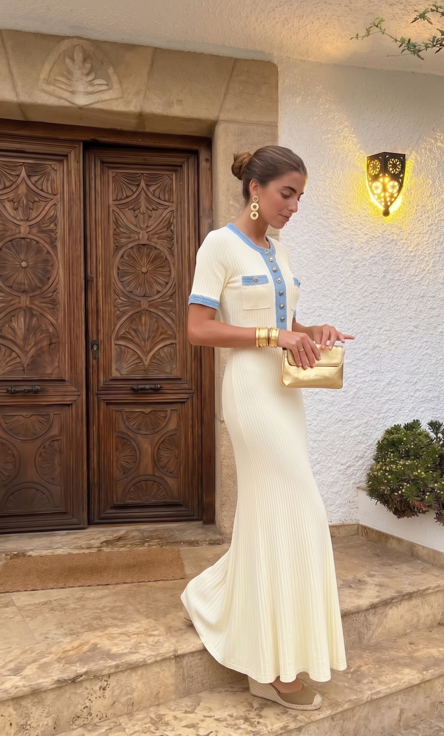 Sommerkleid mit blauen Akzenten
