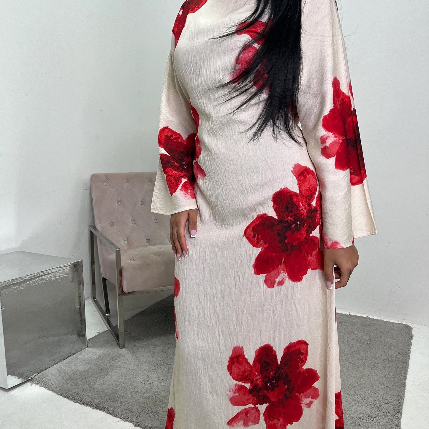 Abaya mit Blumenmuster
