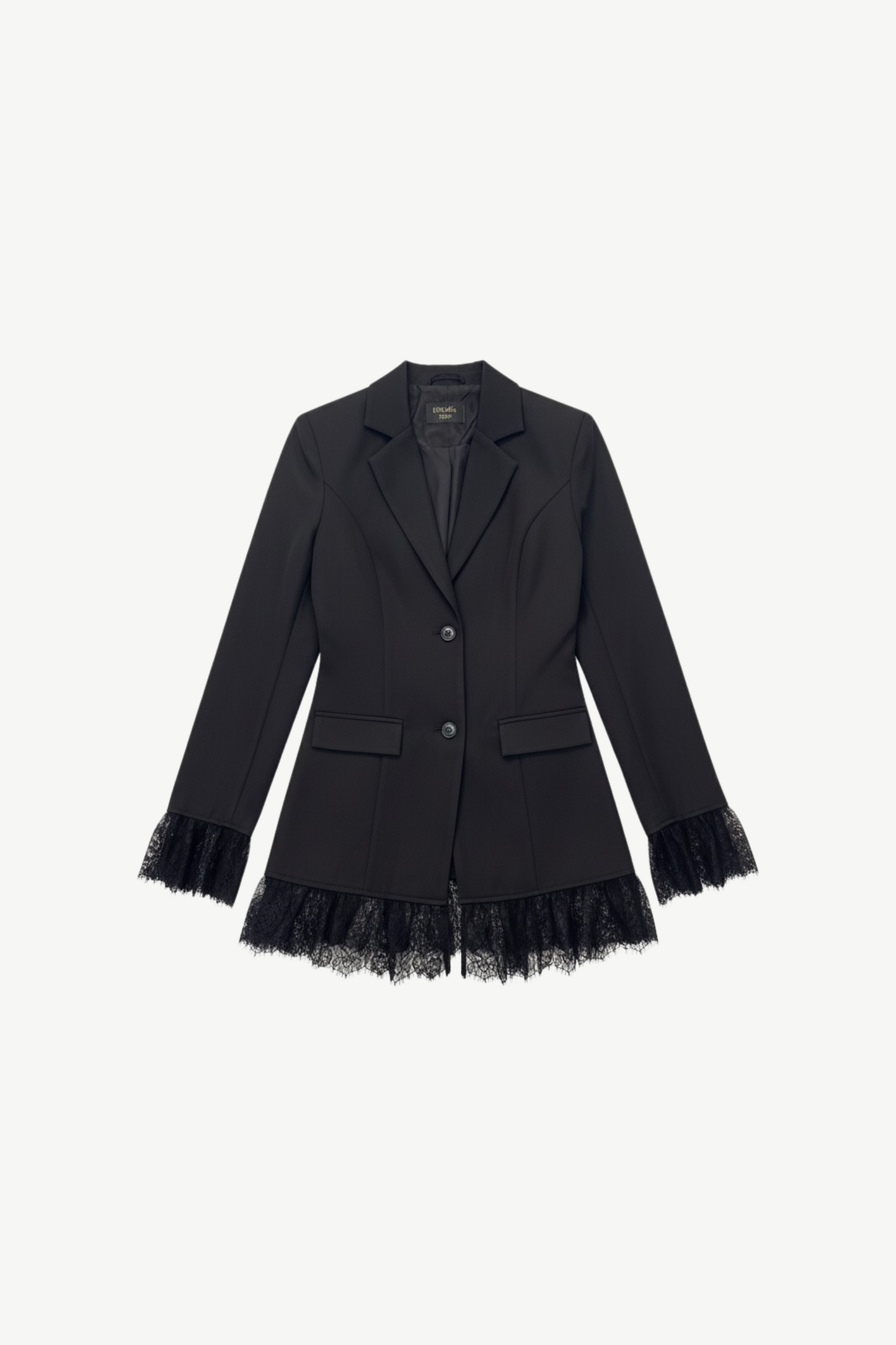 Blazer mit Spitzensaum
